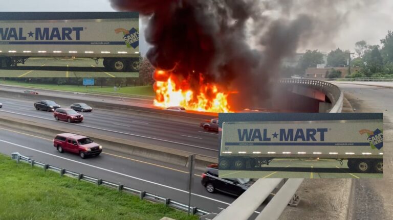 Walmart truck fire