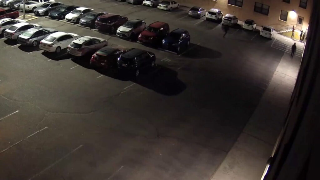 College Basketball Player Shooting